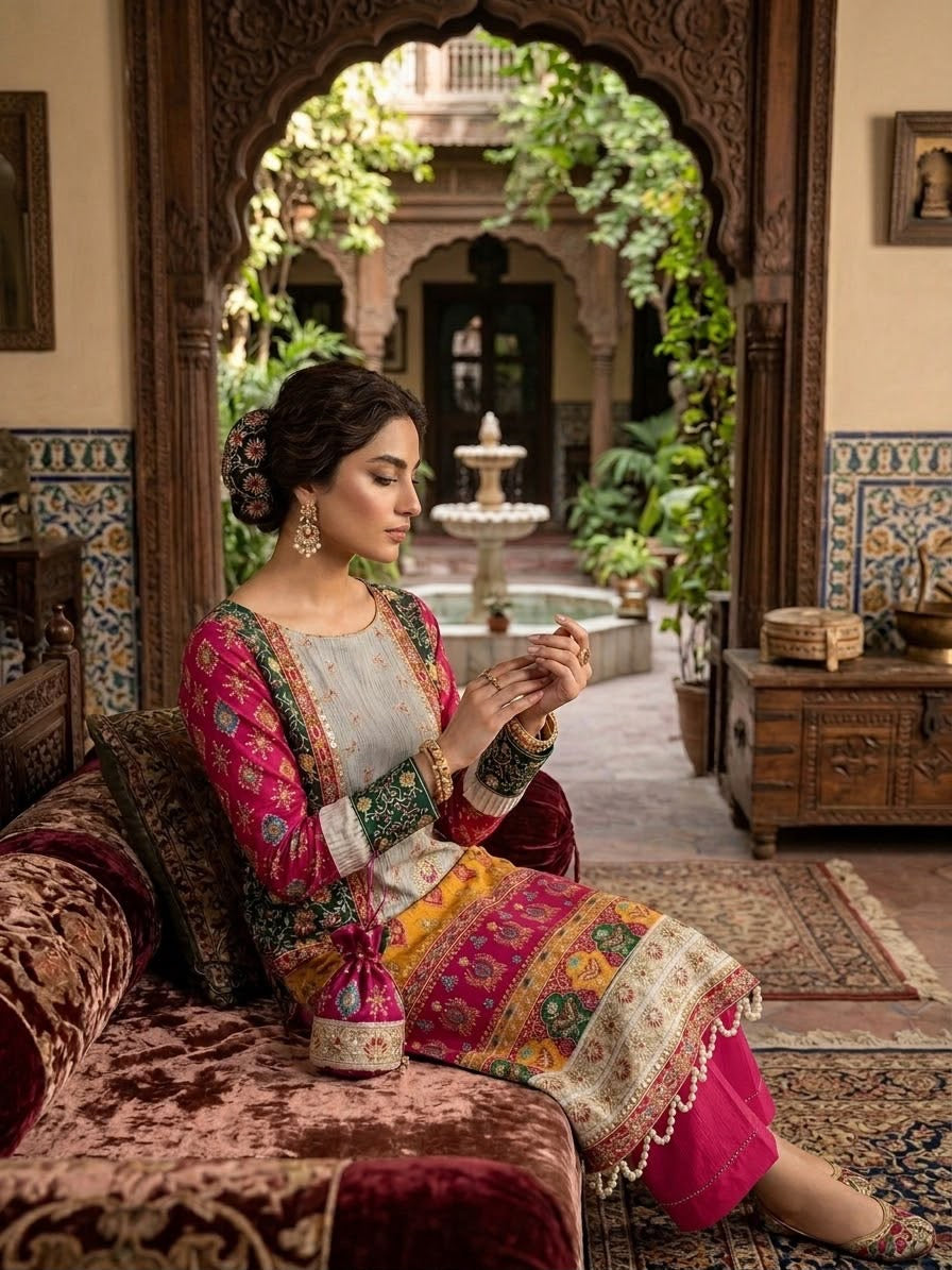 Ethnic 2PC Imported Raw Silk Suit