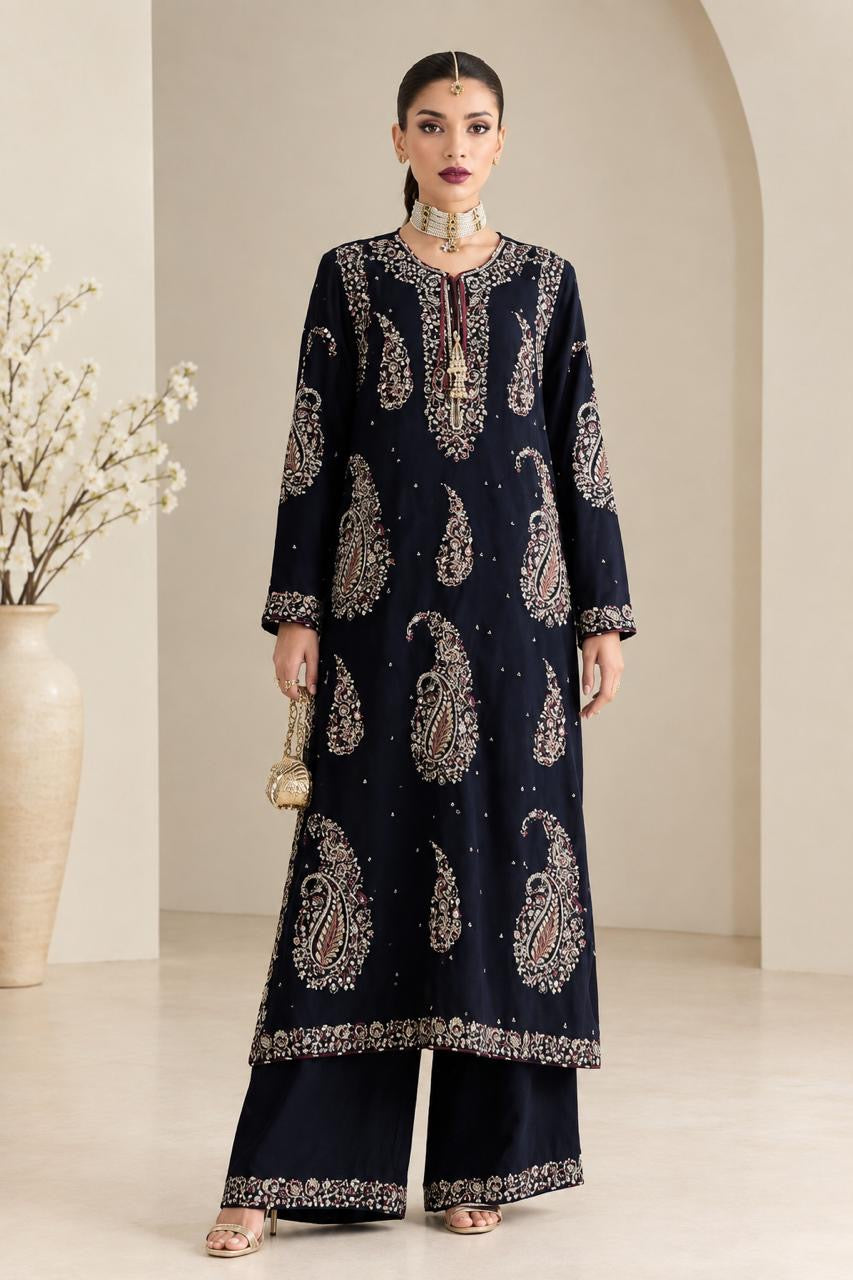 Al Rehmans Premium Silk Embroidered Suit – 2 Piece ⭐