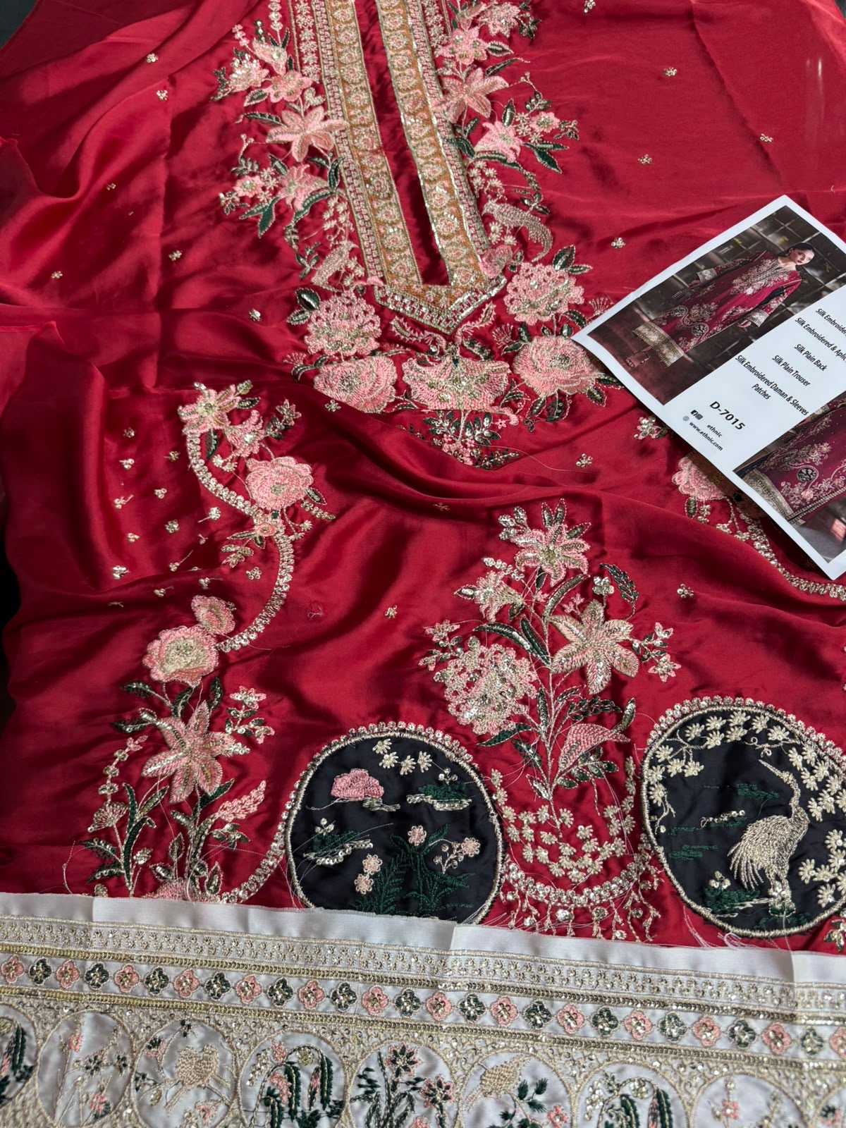 Al Rehmans Premium Ethnic Silk Embroidered St Suit – 2 Piece ⭐
