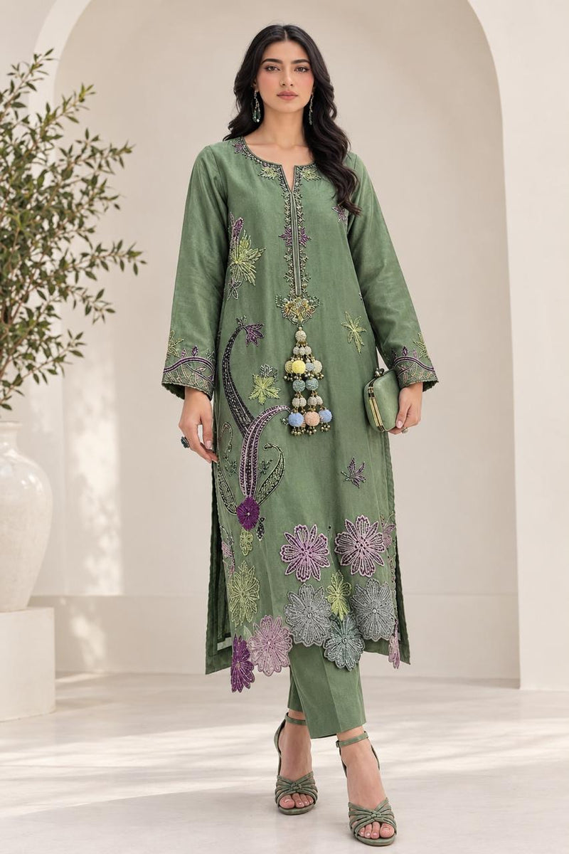 Al Rehmans Premium Silk Embroidered Kaftan – 2 Piece