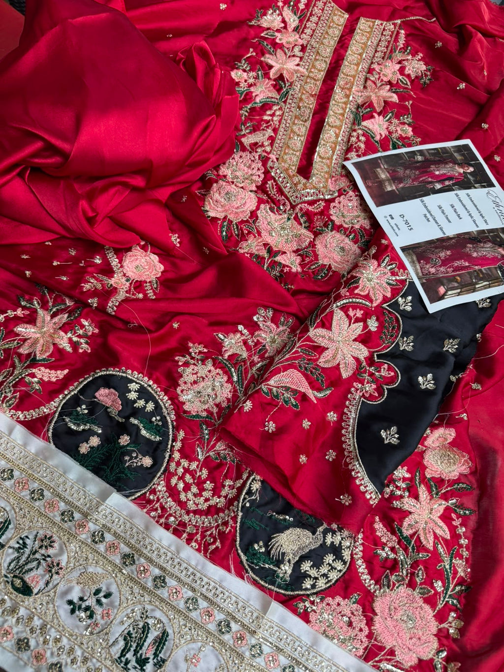 Al Rehmans Premium Ethnic Silk Embroidered St Suit – 2 Piece ⭐