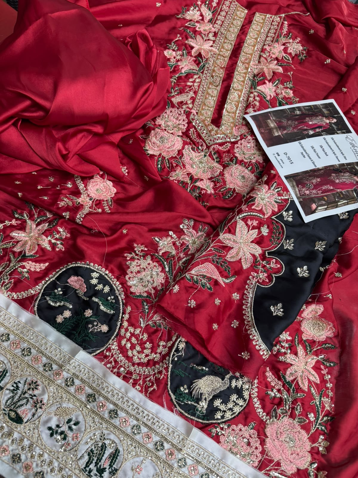 Al Rehmans Premium Ethnic Silk Embroidered St Suit – 2 Piece ⭐