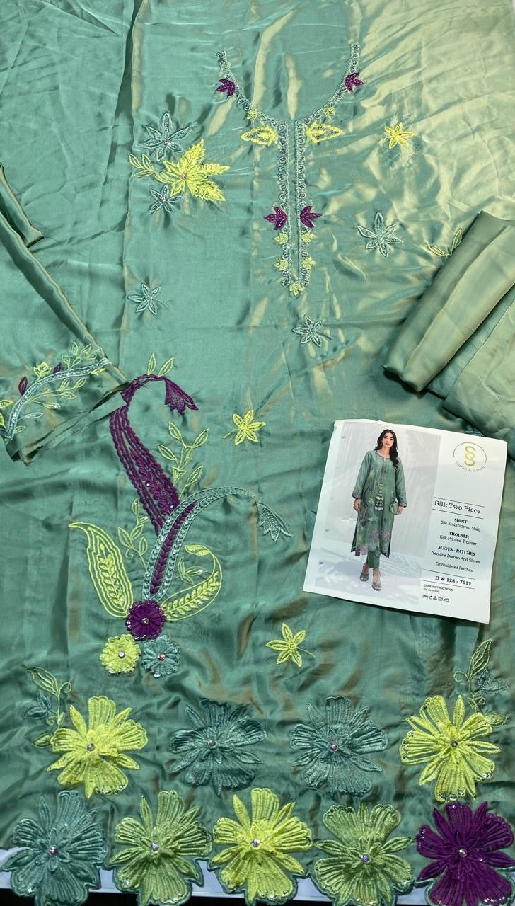 Al Rehmans Premium Silk Embroidered Kaftan – 2 Piece