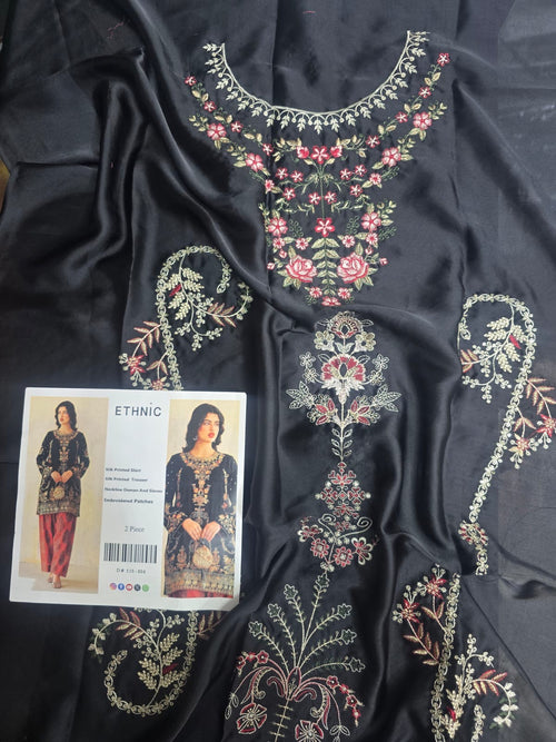 Al Rehmans Ethnic Silk Embroidered Suit – 2 Piece-St8A26