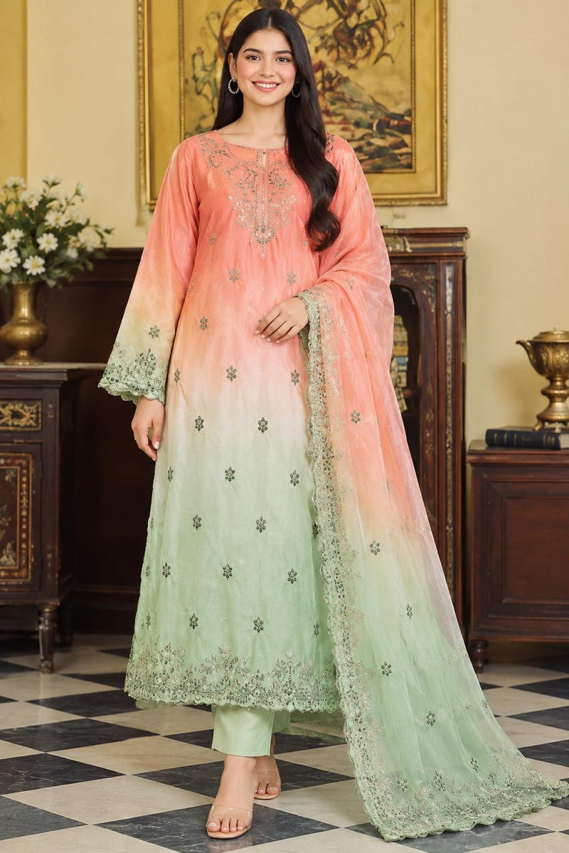 Al Rehmans Luxury Silk Embroidered 3 Piece St-12SF