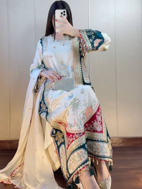 Premium White Silk Kaftan – 3 Piece