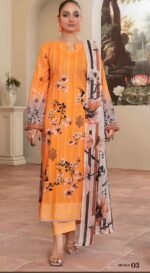Amber Glow – Premium Printed 3PC Suit